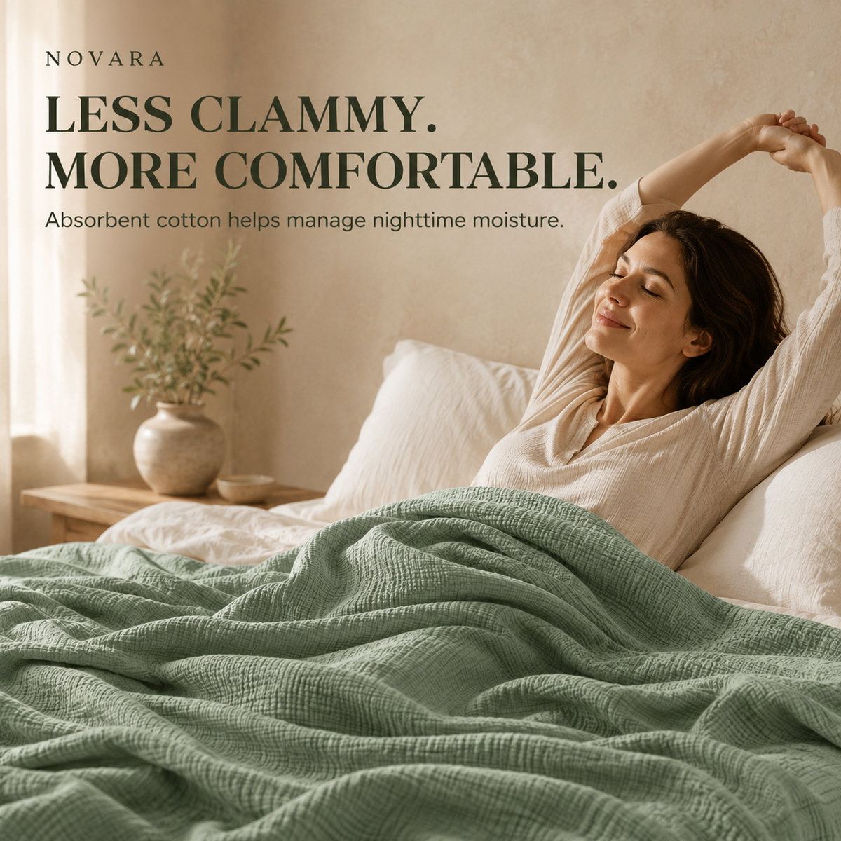 Less Clammy. More Comfortable. — absorbent cotton helps manage nighttime moisture [all-colors]