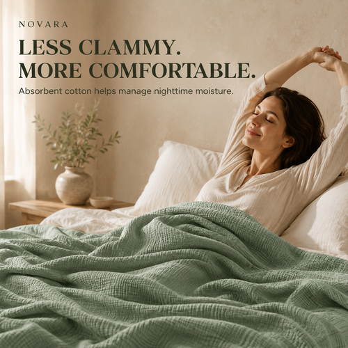 The Breathable Muslin Blanket for Hot Sleepers
