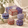 Novara Midnight Garden candle ritual box, hero shot, blue purple mandala [midnight-garden]